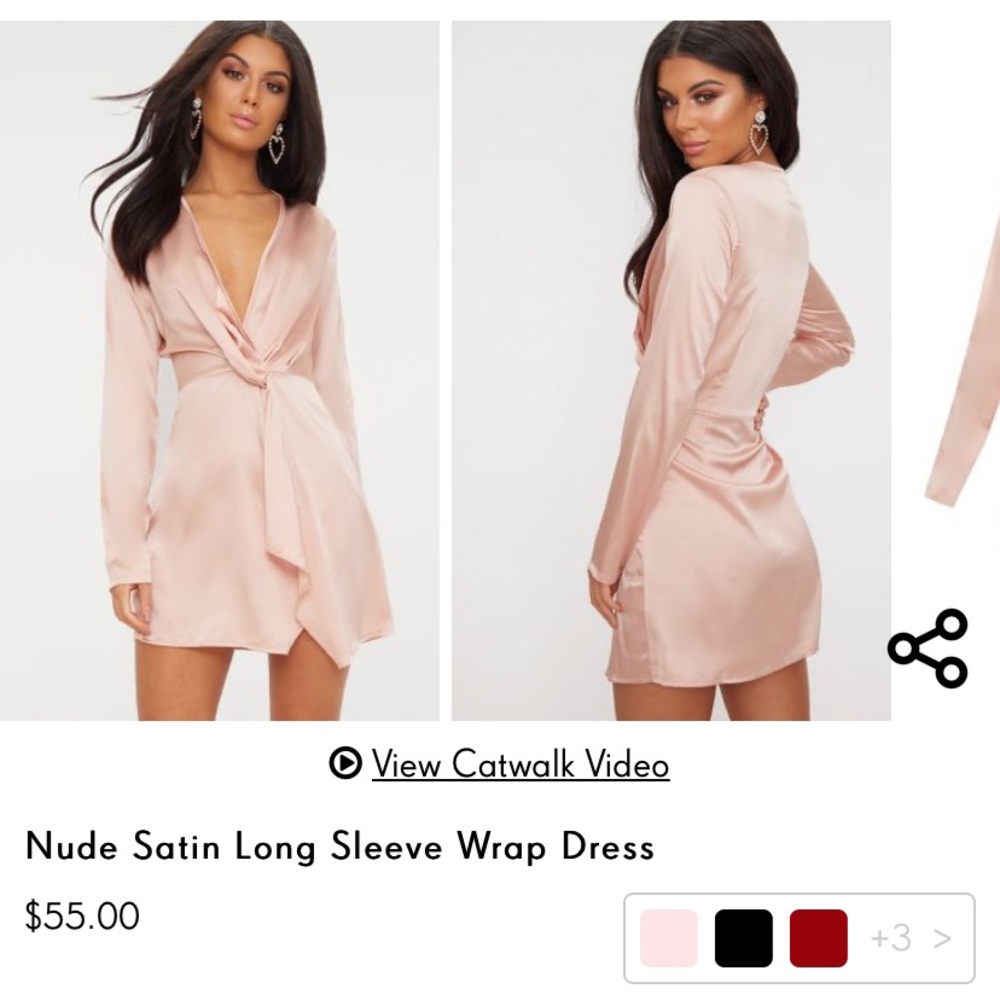 PLT satin wrap dress